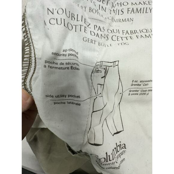 Columbia Mens Pants Size 32 Outdoor Utility Khaki Workwear Hiking 100% Cotton - Picture 6 of 9